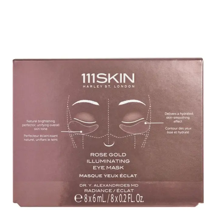 Maschera per gli occhi 111SKIN Rose Gold Illuminating Eye Mask Box 8 x 6 ml