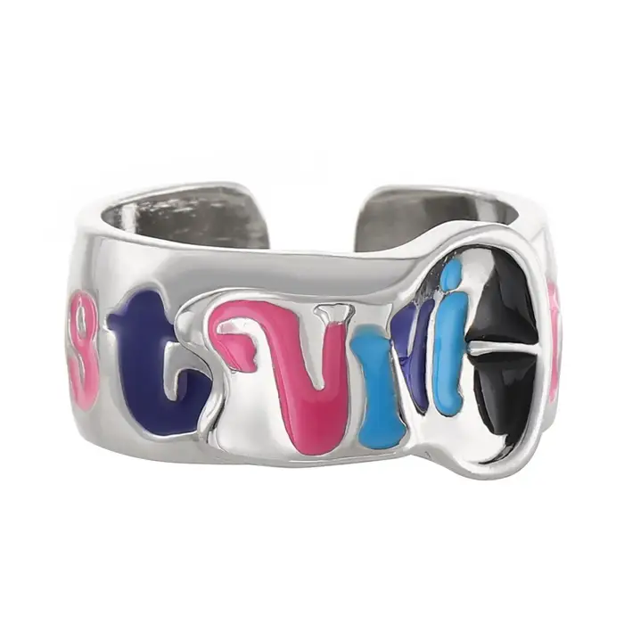 Anello a Cuore Color Saturno da Donna Gioielli Y2K di Alta Gamma Dolci & Cool