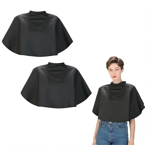 Granvoo 2 Pezzi Mantella Corta per Taglio Capelli, Mantella da Parrucchiere Professionale, Scialle per Barbiere Impermeabile