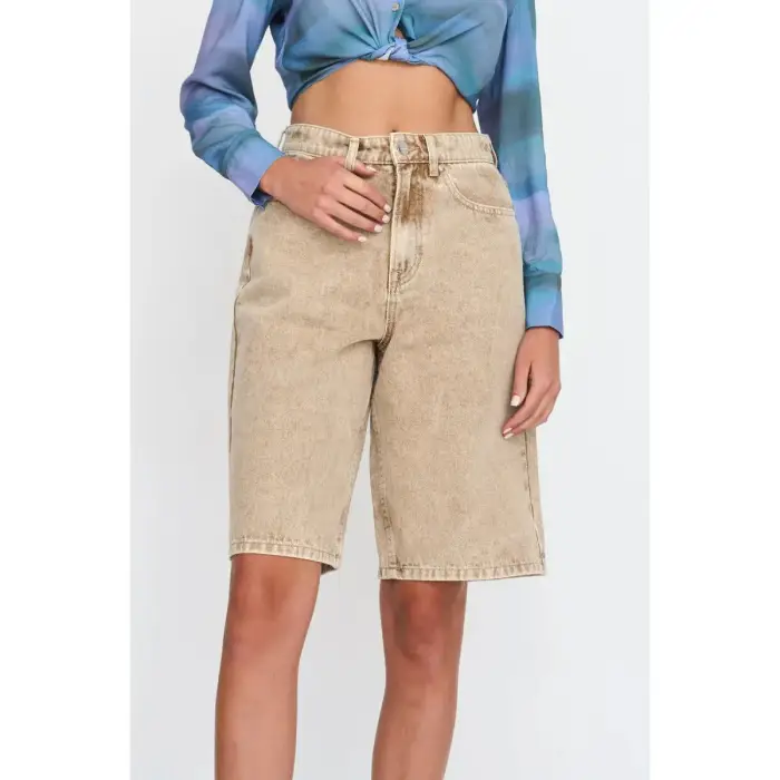 Bermuda in Jeans donna 24 Colours Marron