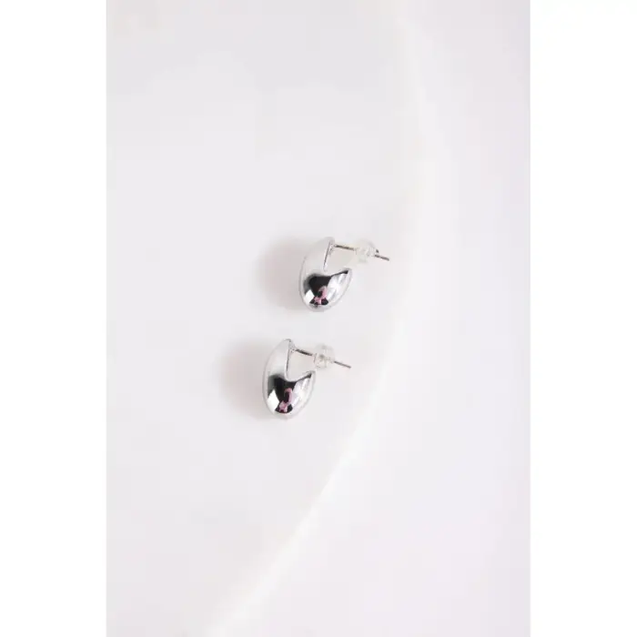 24 Colours Orecchini a cerchio in lega metallica donna Argenté