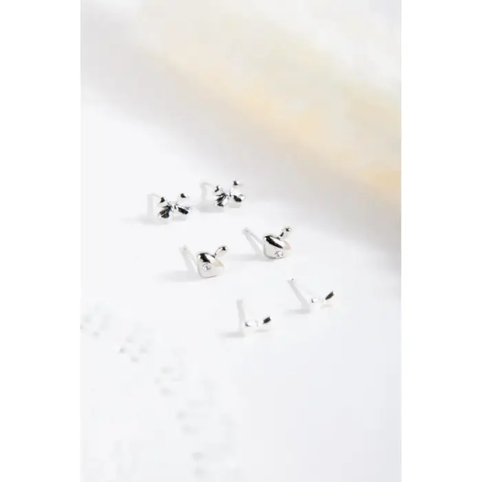 24 Colours Orecchini a forma di nodo donna Argenté