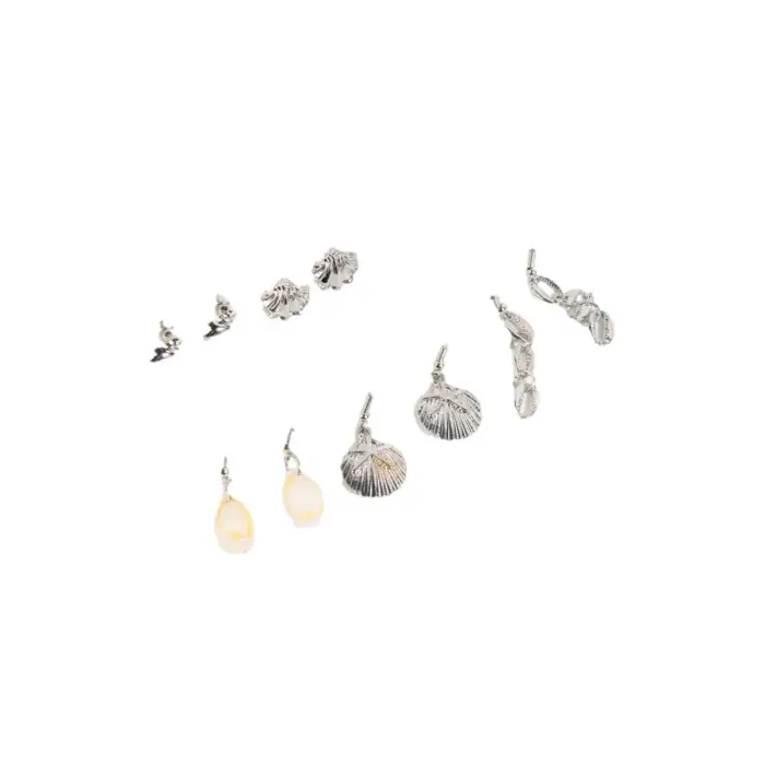 24 Colours Set di orecchini con motivi conchiglia donna Argenté