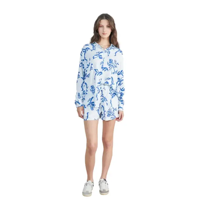 24 Colours Short Casual Stampato Donna Bleu