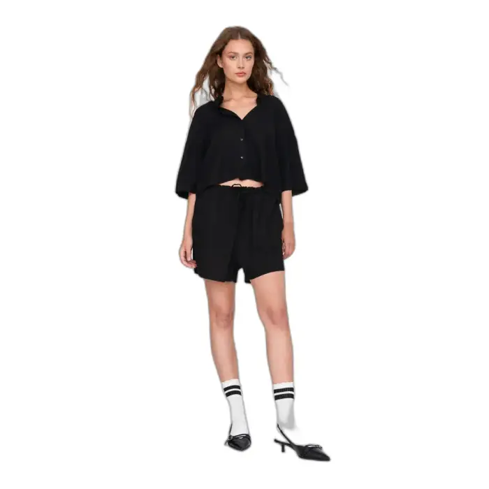 24 Colours Short fluido a vita elastica donna Noir