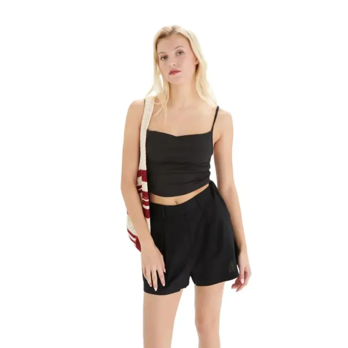 24 Colours Short in Viscosa Donna Noir