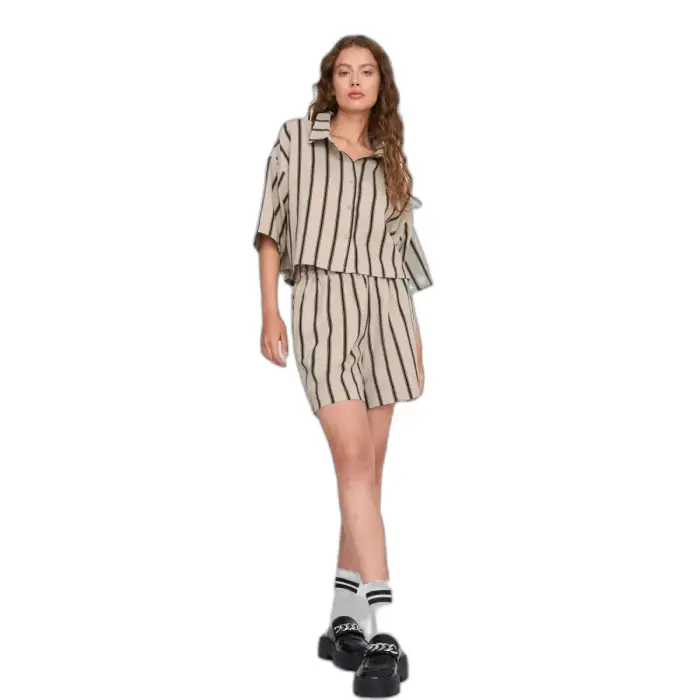 24 Colours Short rigato donna Beige