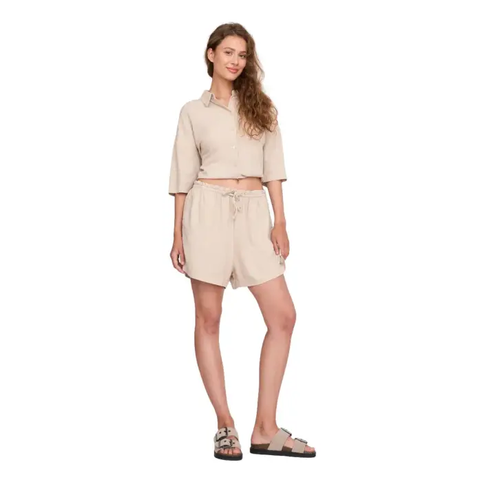 24 Colours Shorts a vita alta Beige