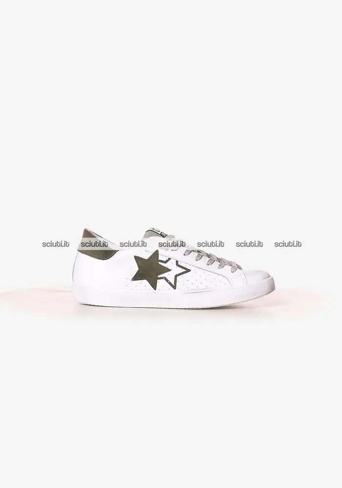 2star Scarpe uomo bianco verde scuro Prime star