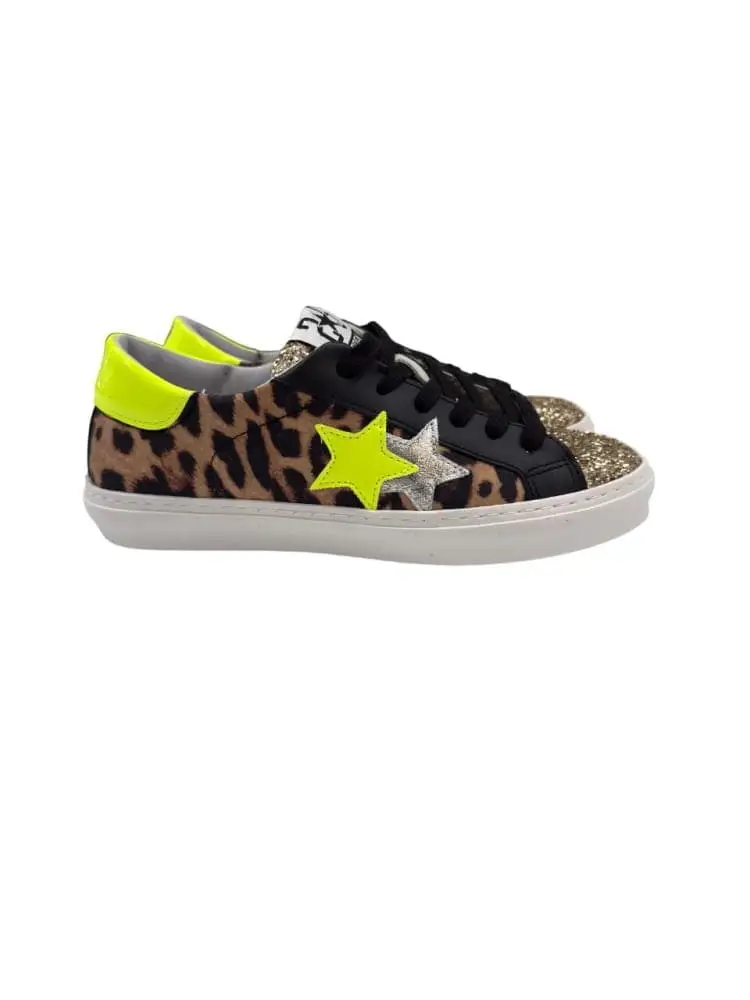 2stars scarpe animalier donna fluo