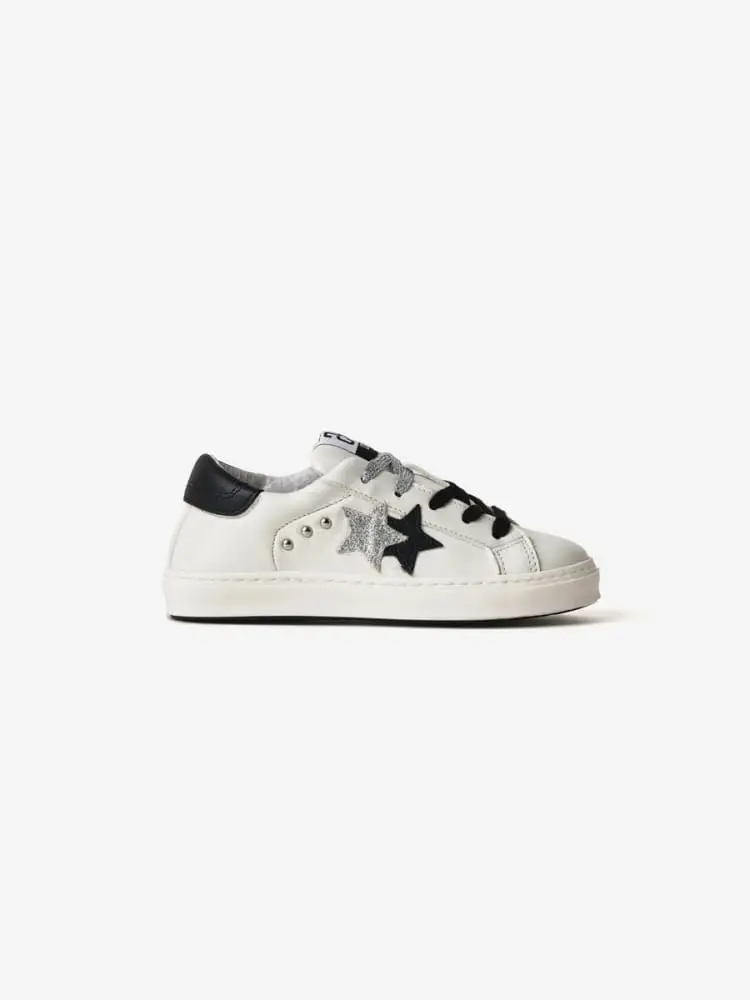 2stars scarpe bianche bambina con dettagli glitter