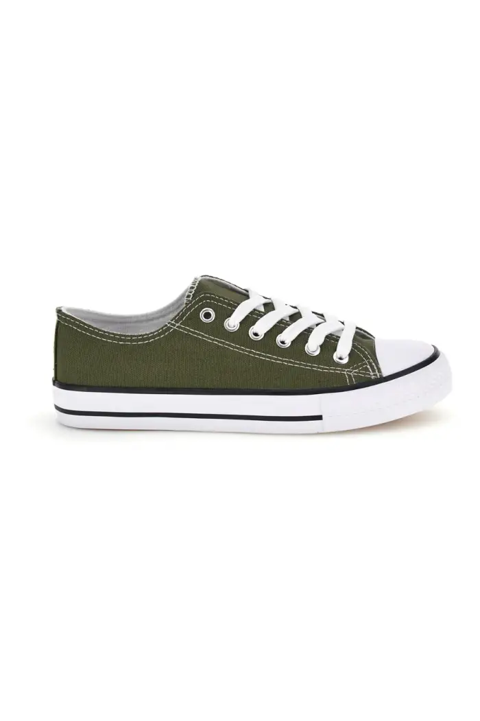 Sneakers verde in tela stringate basse 2t2l 8011 [VERDE]