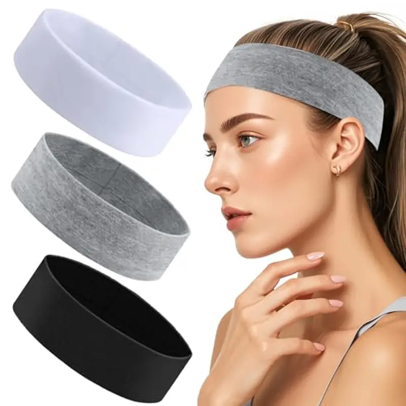 Bodiiwuliu Set 3 Fascia Capelli Sportiva Unisex Fitness