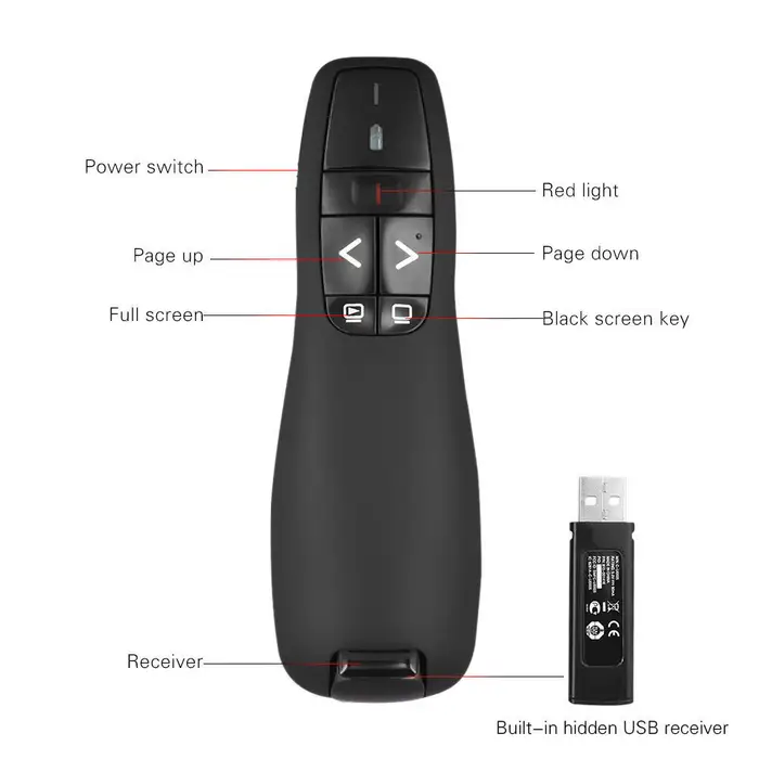 3d printing machine Puntatore del mouse per presentazione con telecomando USB per presentatore PPT wireless da 10 pezzi da 2,4 GHz
