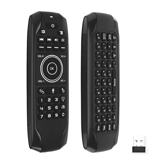3d printing machine Tastiera wireless Air Mouse 2 4G retroilluminata Versione russa e inglese Controllo vocale Movimento a 6 assi nero