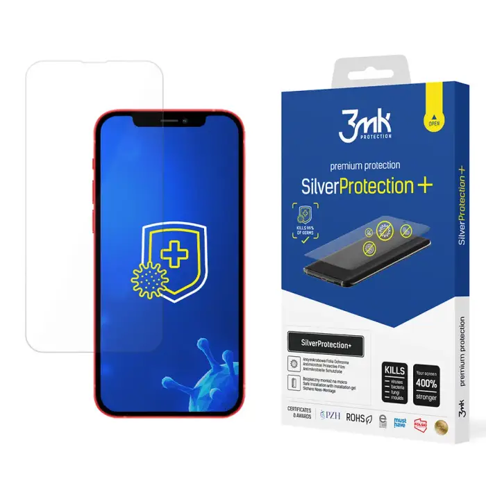 3MK Pellicola di protezione antimicrobica Apple iPhone 13 SilverProtection+ Blanc