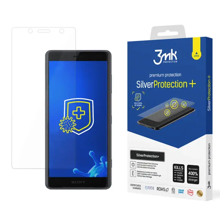 3MK Pellicola di protezione antimicrobica Sony Xperia XZ2 Compact SilverProtection+ Blanc