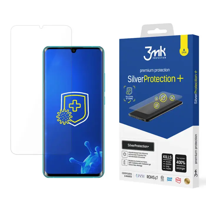 3MK Pellicola di protezione antimicrobica Xiaomi Mi Note 10 SilverProtection+ Blanc