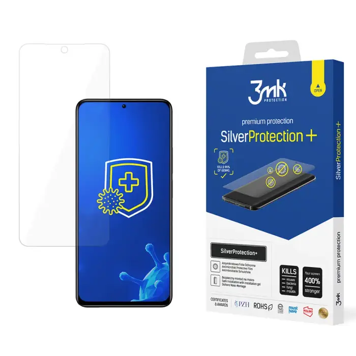 3MK Pellicola di protezione antimicrobica Xiaomi Redmi Note 11s/11 4G SilverProtection+ Blanc