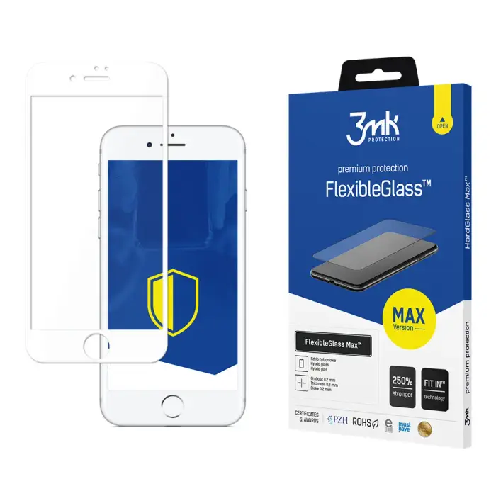 3MK Vetro ibrido Apple iPhone 7/8 - FlexibleGlass Max™ Blanc
