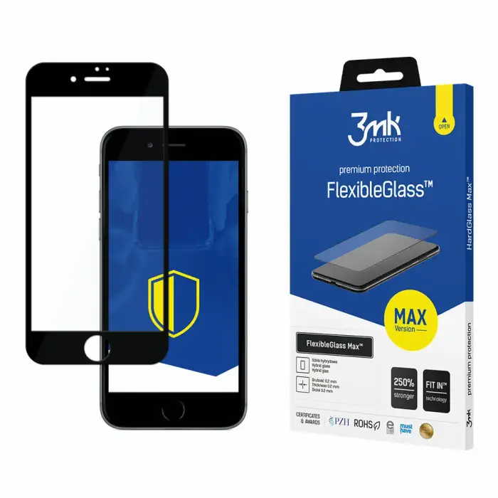 3MK Vetro ibrido Apple iPhone 7/8/SE 2020/2022 - FlexibleGlass Max™ Noir
