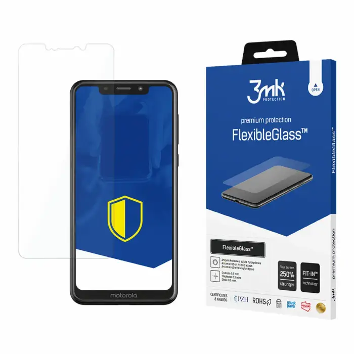 3MK Vetro ibrido Motorola One - FlexibeGlass™ Blanc