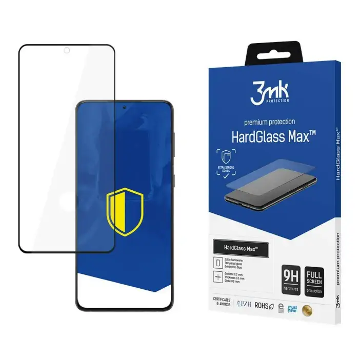 3MK Vetro temperato rinforzato Samsung Galaxy S21 Ultra 5G - HardGlass Max™ FP Blanc