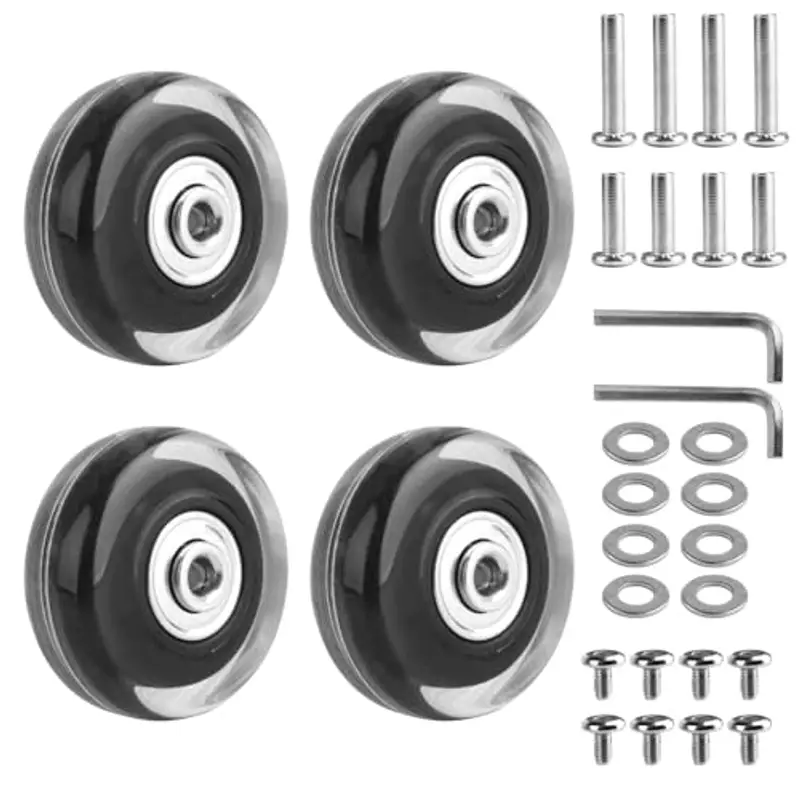 MUZHUPGUZ 4 Pezzi Ruote di Ricambio per Valigie, 50x18mm Ruote Valigia Ricambio, Valigia Ruote di Ricambio di Ruote