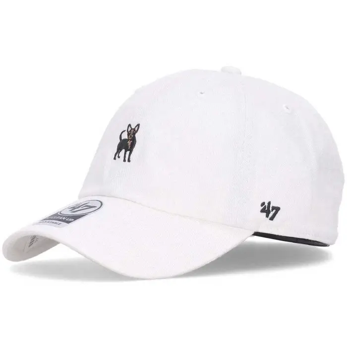 Cappellino 47 Brand Cappellino Visiera Curva Unisex Clean Up Dogs White Bianco