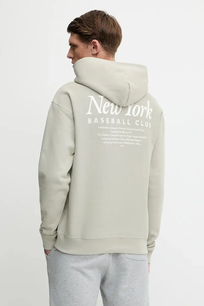 47 brand felpa MLB New York Yankees uomo colore beige con cappuccio BB017PMGVUJ656847F5