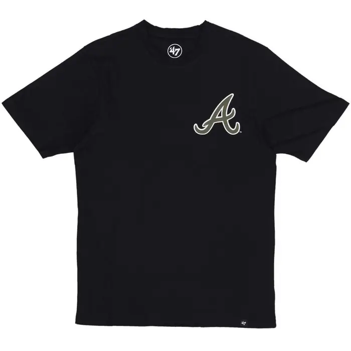 T-shirt 47 Brand Maglietta Uomo Mlb Backer Echo Tee Atlbra Jet Black Multicolore