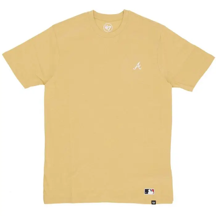 T-shirt 47 Brand Maglietta Uomo Mlb Base Runner Emb Echo Tee Atlbra Light Gold Multicolore