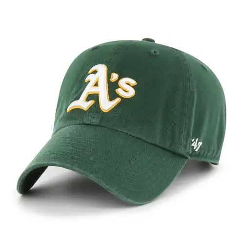 47Brand Cappellino Oakland Athletics MLB Clean Up Dark Vert