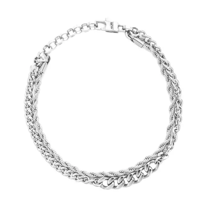 4US Cesare Paciotti Bracciale Catena Grumetta Paciotti 4Us Con Tre Tipi Di Maglie