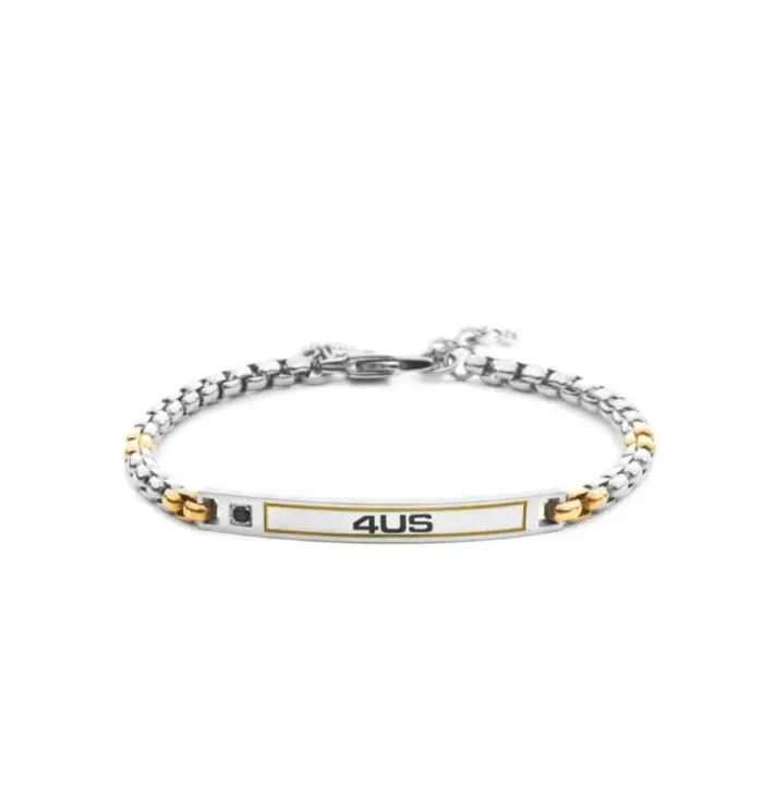 4US Cesare Paciotti Bracciale Uomo Acciaio Bicolore