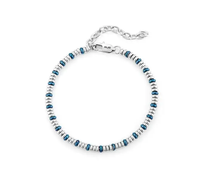 4US Cesare Paciotti Bracciale Uomo Acciaio Biglie Blu