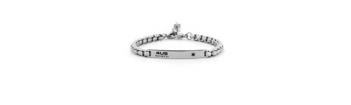 4US Cesare Paciotti Bracciale Uomo Acciaio Targhetta