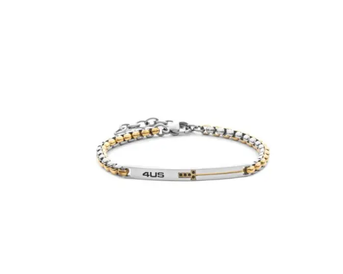 4US Cesare Paciotti Bracciale Uomo Acciaio Zirconi