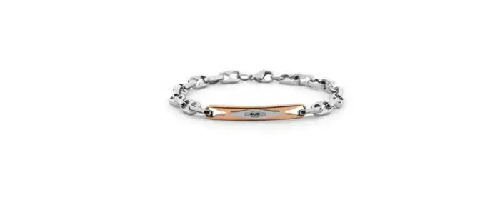 4US Cesare Paciotti Bracciale Uomo - Targhetta Acciaio