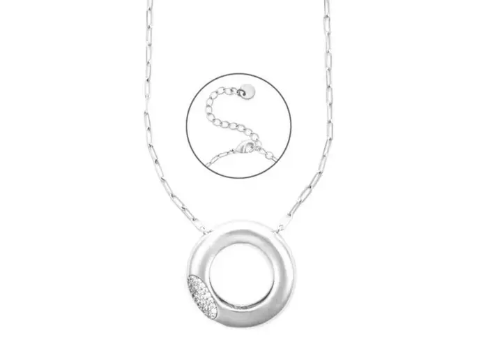4US Cesare Paciotti Collana Donna Ottone Bianco Zirconi
