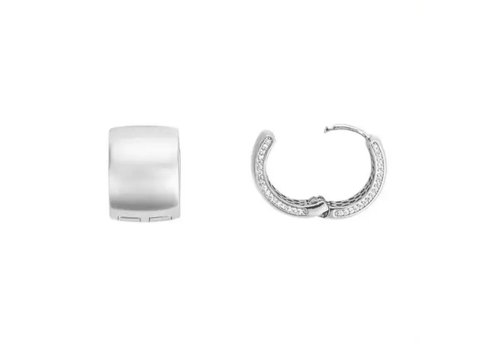 4US Cesare Paciotti Orecchino Donna Ottone Bianco Zirconi