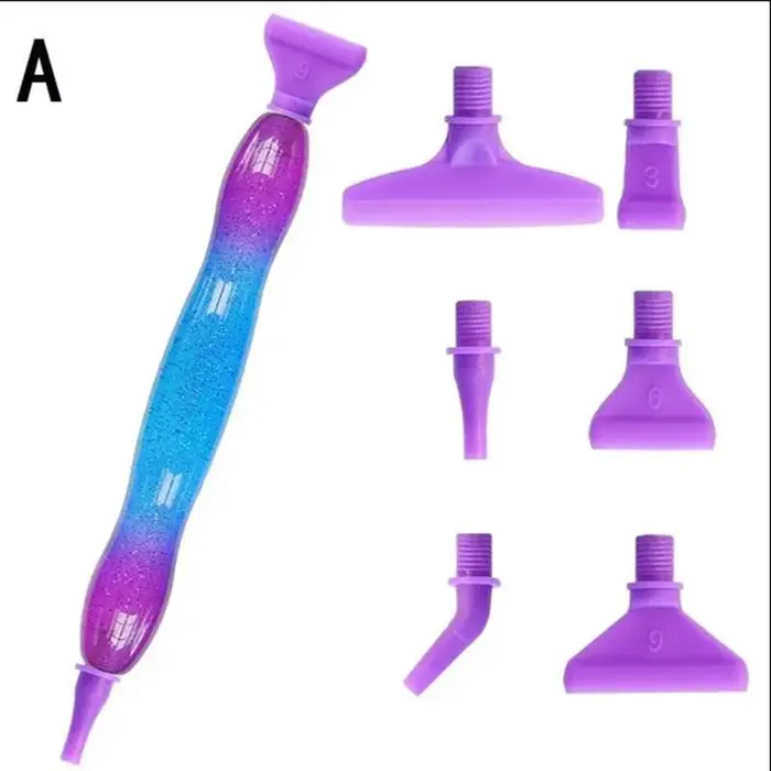 Strumento per pittura a diamante 5D Penna a punta in resina Nuova penna per pittura a diamante con design a filo Kit di teste di penna multi-placer A