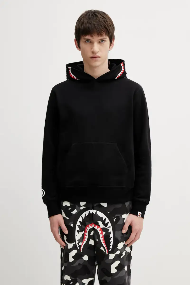 A Bathing Ape felpa in cotone Shark Nero