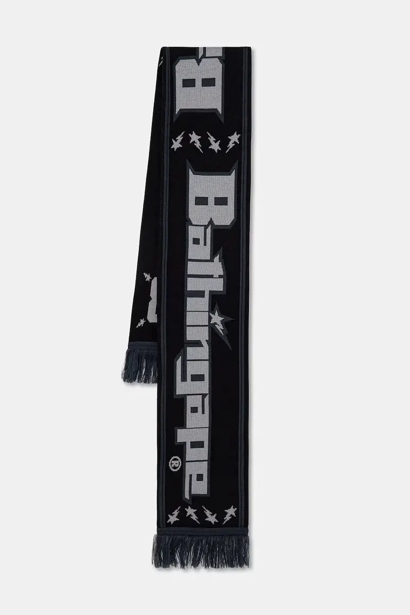 A Bathing Ape scialle con lana Bape Logo Nero