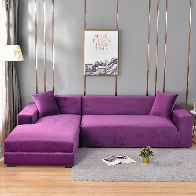 A Family Of Home Textiles Copridivano in velluto elastico Copridivano angolare blu turchese Copridivano per chaise lounge Copridivano