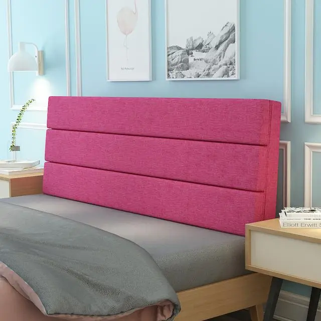 Copritestata moderna in tinta unita, morbida, in spugna ad alto rimbalzo, sfoderabile e lavabile, copritestata per letto 120x50x5cm colore rosso rosa