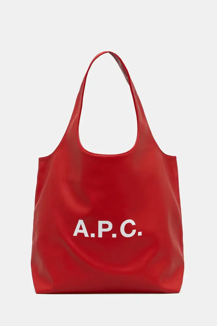 A P C borsa in similpelle tote ninon Rosso
