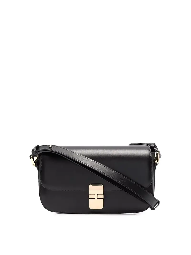 A.P.C Borsa Sac Grace in pelle liscia e fermaglio Nero