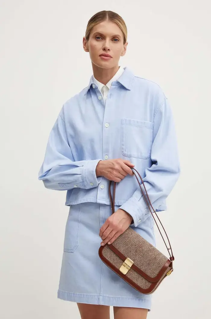 A P C camicia di jeans surchemise samantha brodee Blu