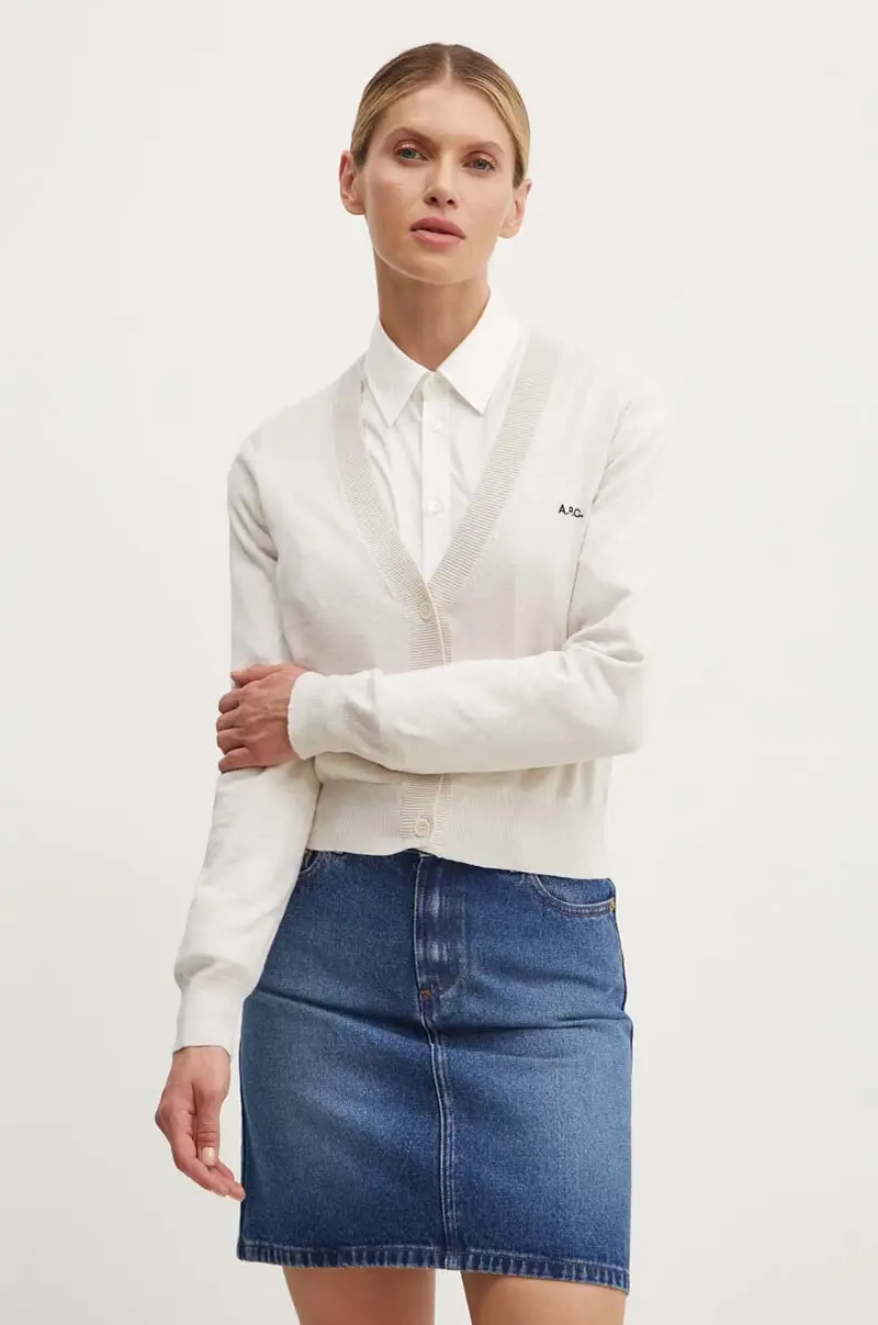 A.P.C cardigan in cotone cardigan berenice colore beige COGDK.F22266